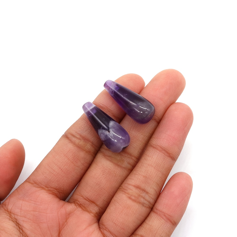 2pcs Strawberry Quartz Loose Beads, Semi-Finished Pendants